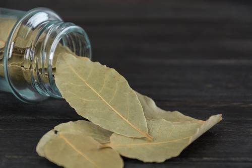 Bay leaves in jar