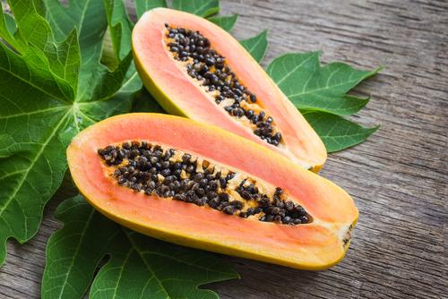 Sliced papaya