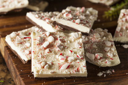 Peppermint bark crumbled